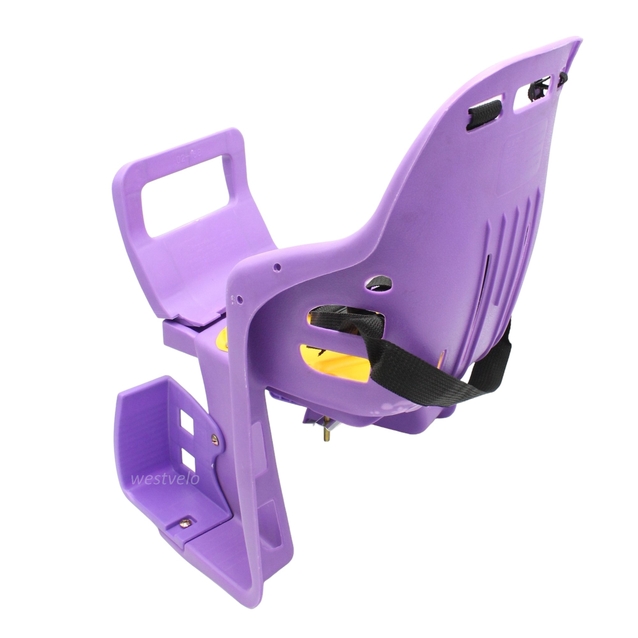 Крісло дитяче, пластик, на зад. багажник, "JLD" з м'ягкою підкладкою, фіолетове фото westvelo.com