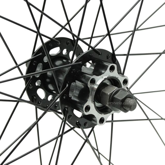 Колесо 26 перед, обід 2-ний чорний, втулка ST. SHUNFENG, диск 6 болтів, чорна спиця (Gravity) фото westvelo.com