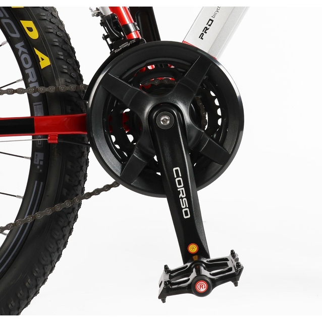 Велосипед 26 AL Corso «KORD» KD-90360 алюміній 15", (к-т SHIMANO) червоно-срібний фото westvelo.com