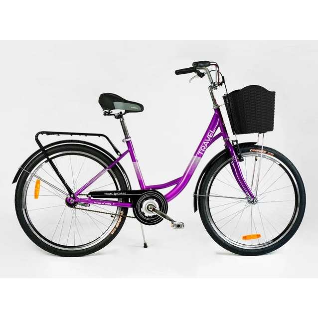 Міський велосипед 26 ST Corso «TRAVEL» TR-1096 сталь 16,5", фіолетовий (+к/к/б)
