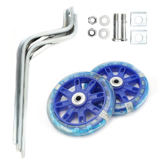 Бокові дитячі колеса (Ø 12-20) гелеві, діодні, сині фото westvelo.com