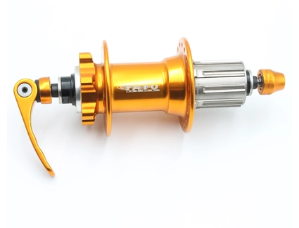Втулка задня, (AL) TATU-BIKE, касета 8-9S, 4 пром підшипники, диск гальма 6 болтів, ексцентрик, золота (14Gx36H)