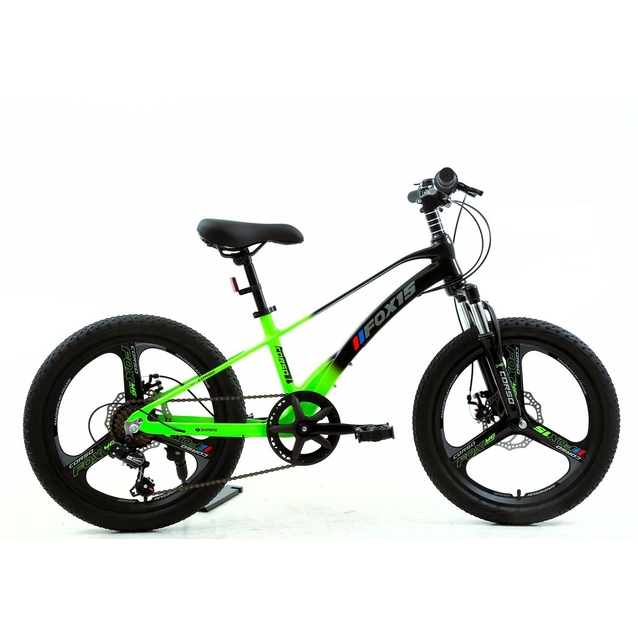 Велосипед 20 MG Corso «FOX 15» FX-01740 магній 11", (к-т SHIMANO) чорно-салатовий фото westvelo.com