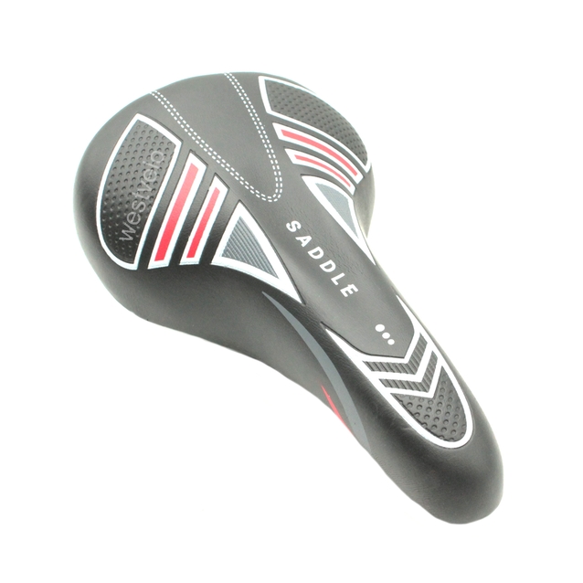 Сідло мтв №101 чорно-біло-червоне фото westvelo.com