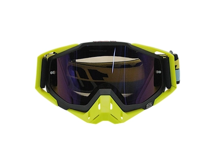 Мото окуляри Кросс-ендуро 100% 109-1-6, жовто-чорні, дзеркальний візор (class B)