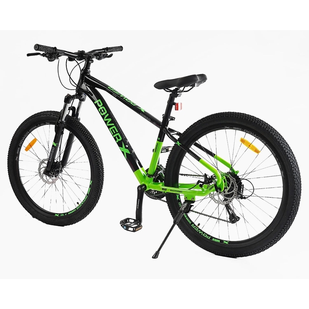 Велосипед 27.5 AL Corso «X-POWER» PW-76300 алюміній 15", (к-т SHIMANO) чорно-салатовий фото westvelo.com