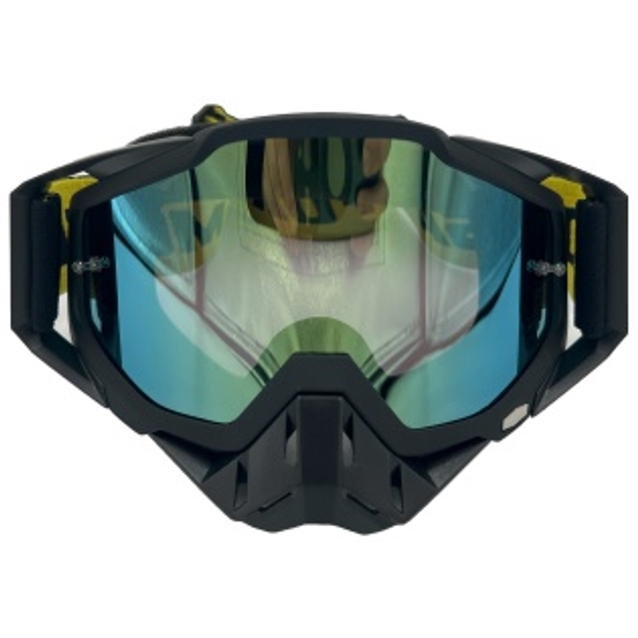 Мото окуляри Кросс-ендуро "MO-3" чорні із дзеркальною  (затемненою) лінзою фото westvelo.com