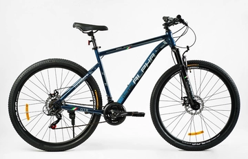 Велосипед 29 ST Corso «ALPHA» LF-29807 сталь 21", (к-т SHIMANO) синій