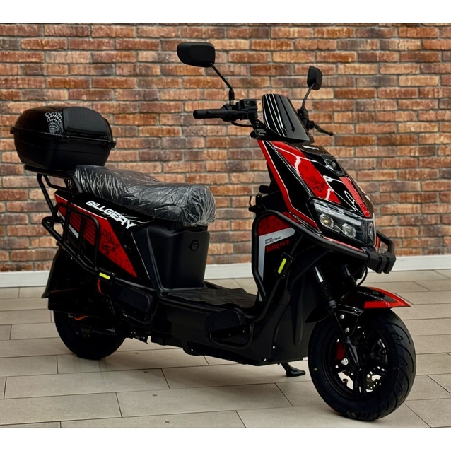 Електроскутер Corso «BULLET» B-45971, двигун 2000W, акумулятор 72V/38Ah, чорно-червоний + 1 ящик. акум, колеса 10" фото westvelo.com