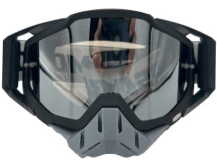 Мото окуляри Кросс-ендуро "MO-2" чорно-сірі із дзеркальною лінзою