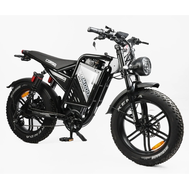 Електрофетбайк 20 ST Corso «KOMODO MAX» KM-84309 сталь, двигун 1200W, акумулятор 60V 21Ah літієвий, (к-т SHIMANO) чорний, литі колеса фото westvelo.com
