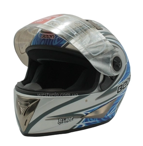 Мото шолом, закритий (L) "BEON" Інтеграл B-500, синій матовий, BLADE