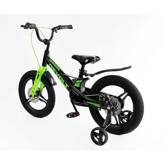 Дитячий велосипед 16 MG Corso «REVOLT» MG-16090, магнієва рама, чорно-салатовий фото westvelo.com