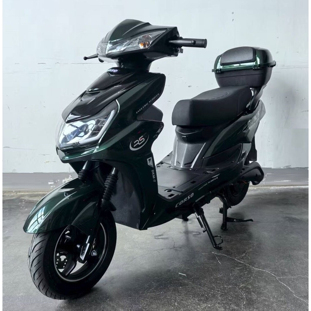Електроскутер Corso «ATMOS» TS-650326, двигун 2000W, акумулятор 72V 35Ah графеновий, зелений, колеса 10" + 1 ящик. акум фото westvelo.com