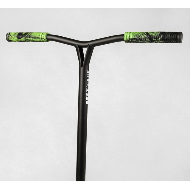 Самокат трюковий Best Scooter «FEAR» МТ-60611 чорно-салатовий, SCS-система, пеги, AL диск та дека, колеса PU Ø115mm, ширина керма - 58 см фото westvelo.com