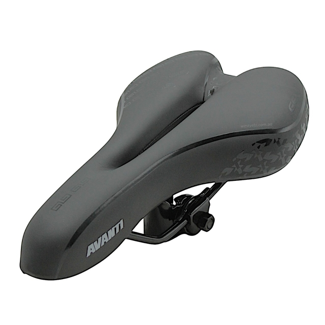 Сідло мтв з отвором AVANTI (AFT-84) GEL, чорне із чорною смугою фото westvelo.com