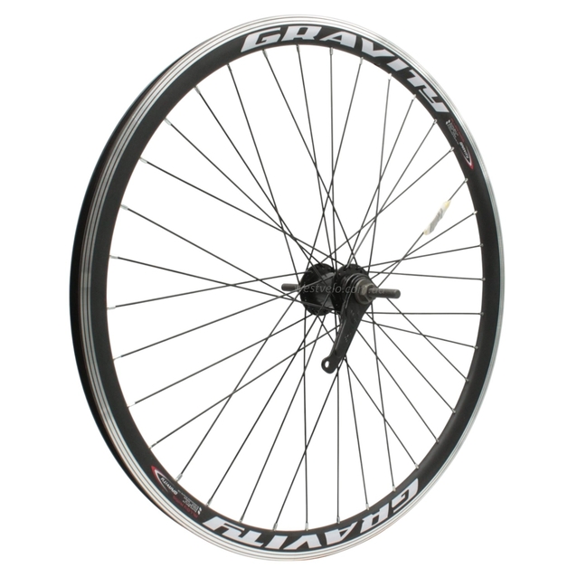 Колесо 26 зад, обід 2-ний чорний, втулка Falcon (чорна) + к-т, чорна спиця (Gravity) фото westvelo.com