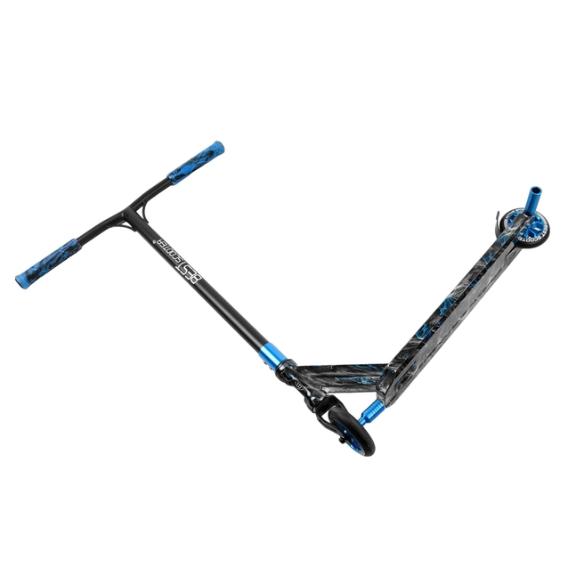 Самокат трюковий Best Scooter «SKULLS» BS-77566 чорно-синій, HIC-система, пеги, AL диск та дека, колеса PU Ø110mm, ширина керма - 60 см фото westvelo.com
