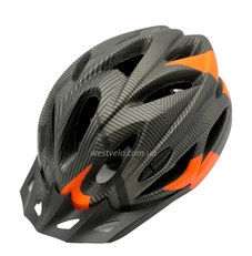 Вело шолом "Carbon" з мигалкою сіро-помаранчевий