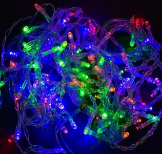 Гірлянда-штора світлодіодна 3 м, 100 лампочок, довжина гілок 45см, мультиколор, від мережі 220V (С 31312)