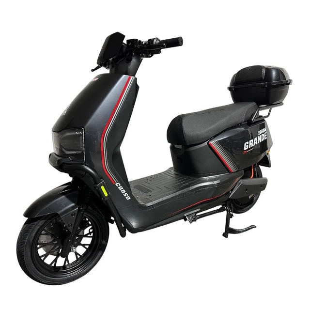 Електроскутер Corso «GRANDE» GR-231055, двигун 2000W, акумулятор  72V 35Ah графеновий, графітовий, колеса 12" + 1 ящик. акум фото westvelo.com