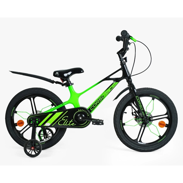 Дитячий велосипед 18 MG Corso «ELITE» ELT-18426, магнієва рама, салатово-чорний фото westvelo.com