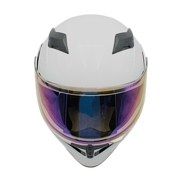 Мото шолом, трансформер (XL) "91" білий глянец, вмонтовані окуляри фото westvelo.com