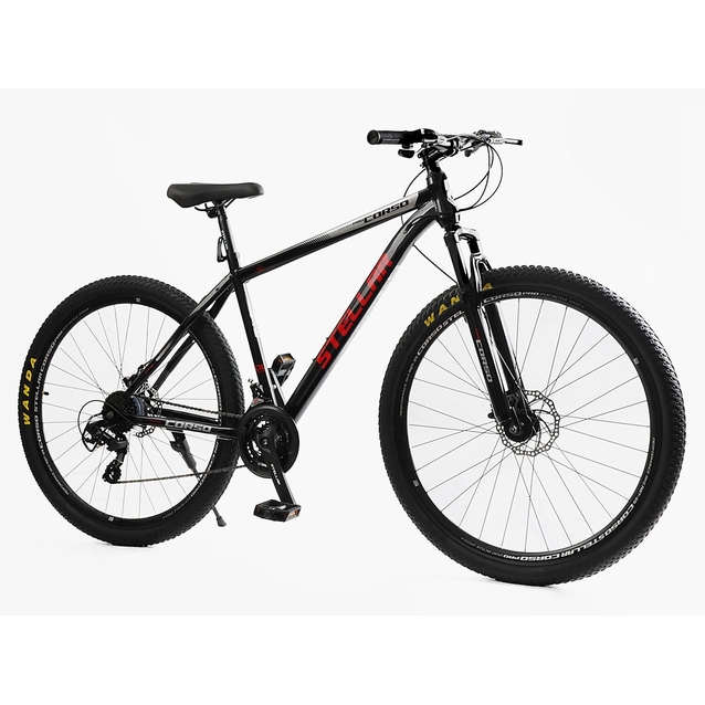 Велосипед 29 ST Corso «STELLAR» TL-29035 сталь 19", (к-т Saiguan) чорно-червоний фото westvelo.com