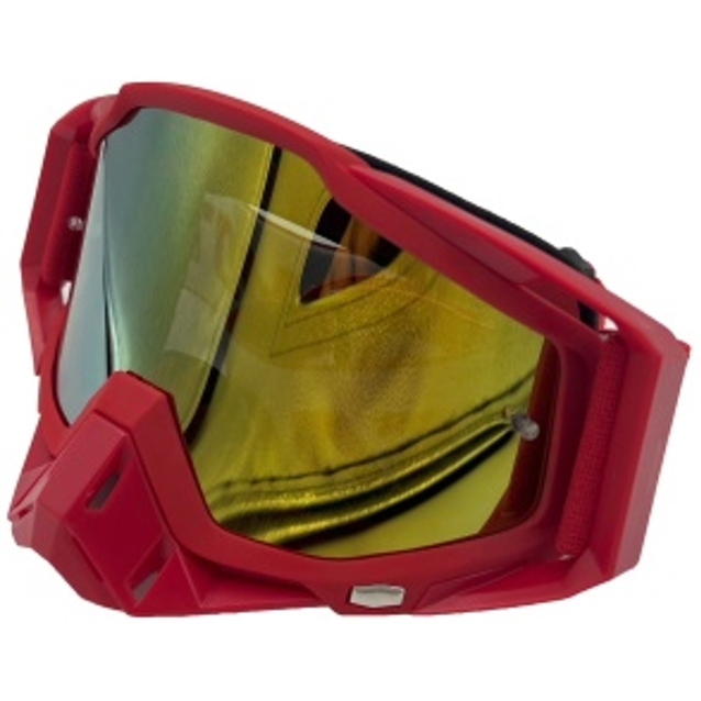 Мото окуляри Кросс-ендуро "MO-9" червоні із дзеркальною лінзою фото westvelo.com