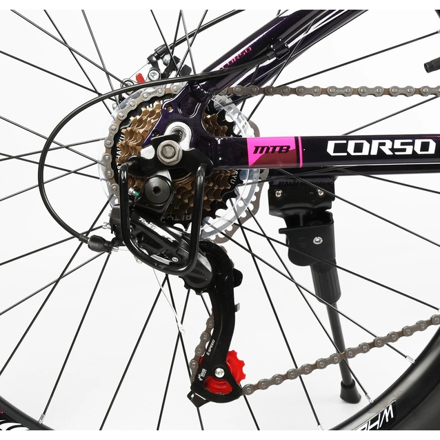 Велосипед 26 AL Corso «MERCURY» MR-26852 алюміній 13", (к-т SHIMANO) чорно-рожевий фото westvelo.com