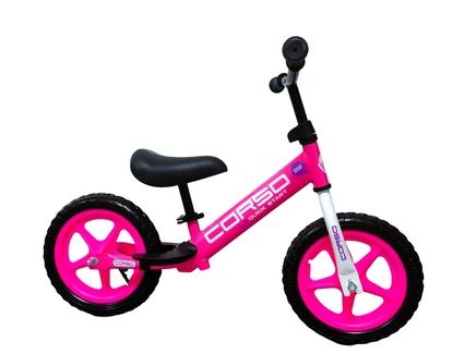 Велобіг 12 Corso, колеса - EVA (піна), сталева рама «SPRINT» SQ-31812 рожевий, підставка для ніг