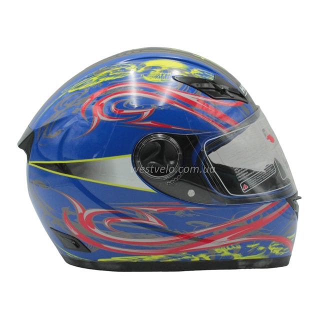 Мото шолом, закритий (L) "HONZ" Інтеграл OP02, синій глянцевий фото westvelo.com