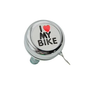 Дзвінок сталевий «I LOVE MY BIKE» нікель (04S)