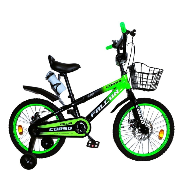 Дитячий велосипед 18 ST Corso «FALCON» FC-18349 дискові гальма, салатовий фото westvelo.com