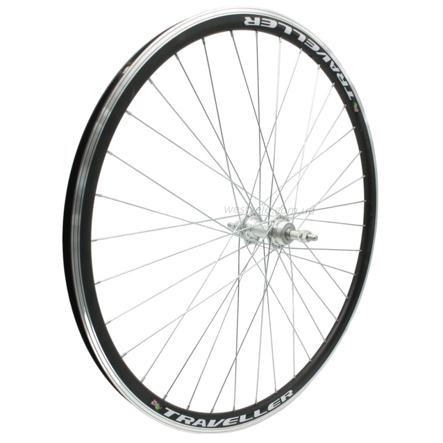 Колесо 28-29 зад, обід 2-ний чорний, втулка AL на віночках, диск різьба (Gravity) фото westvelo.com