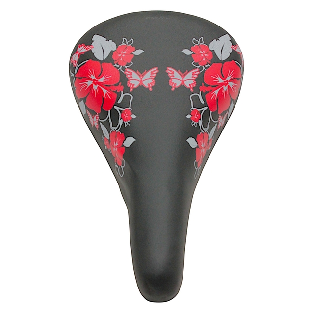 Сідло дитяче SD-07 чорне з квіточками фото westvelo.com