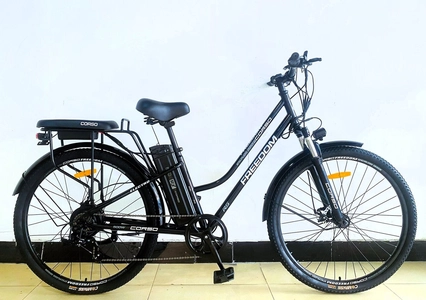 Електровелосипед 28 ST Corso «FREEDOM» FD-28947 сталь, двигун 500W, акумулятор 48V13Ah літієвий, чорний