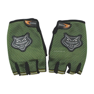 Мото рукавиці (L) "KNI0HTHOOD" чорно-зелені (з відкритими пальцями)