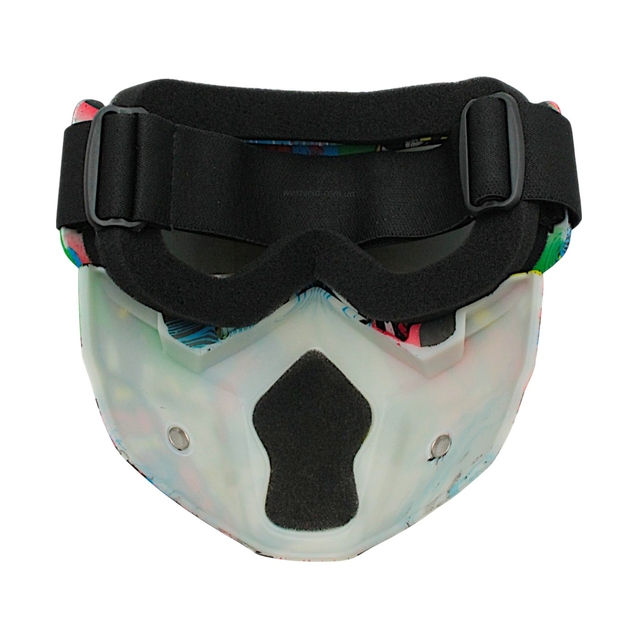 Мото окуляри Кросс-ендуро (хамелеон) BEON + захисна маска (кольорові смуги) фото westvelo.com