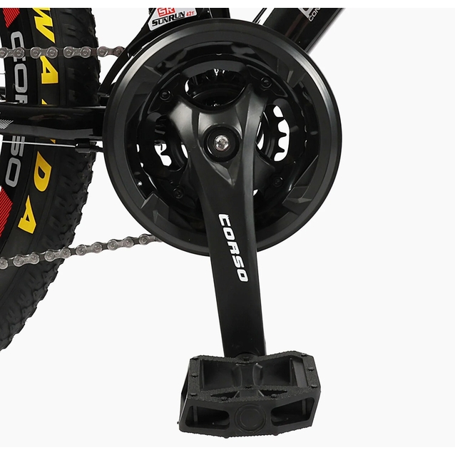 Велосипед 26 ST Corso «PHANTOM» PH-26170 сталь 13", (к-т SunRun) чорно-червоний фото westvelo.com