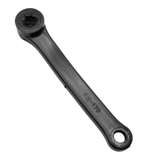 Шатун лівий мтв сталь-пластик чорний на квадрат L-170мм. фото westvelo.com