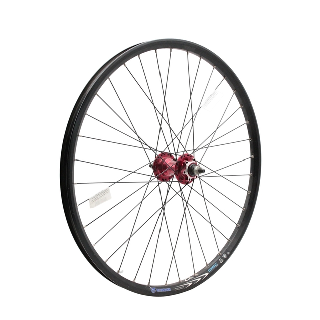 Колесо 26 зад, обід 2-ний чорн.диск, пістонований, втул. AL TATU-BIKE (36h) SINGLE SPEED червона, диск 6 болт,чорна спиця фото westvelo.com