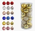 Новорічні прикраси 24 шт, 6 видів, кульки, D = 6 см, в слюді, ВИДАЄТЬСЯ ТІЛЬКИ МІКС ВИДІВ (C 67711) фото westvelo.com