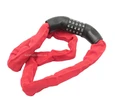 Замок на код змінний 5 цифр, ланц в чохлі 1000мм. MASJIE 162, червоний фото westvelo.com
