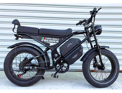 Електрофетбайк 20 ST Corso «PREMIER» PR-96150 сталь, двигун 1500W, акумулятор 2х48V 18Ah літієвий, (к-т SHIMANO) чорний