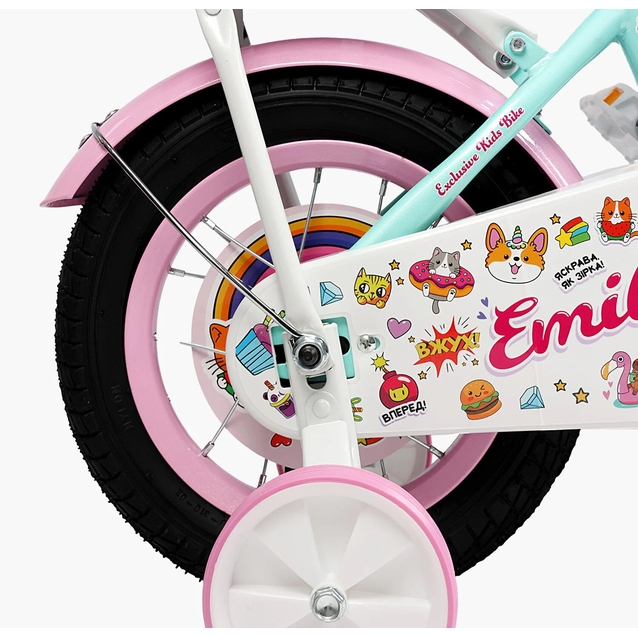 Дитячий велосипед 12 ST Corso «EMILY» ML-42589 бірюзово-рожевий фото westvelo.com