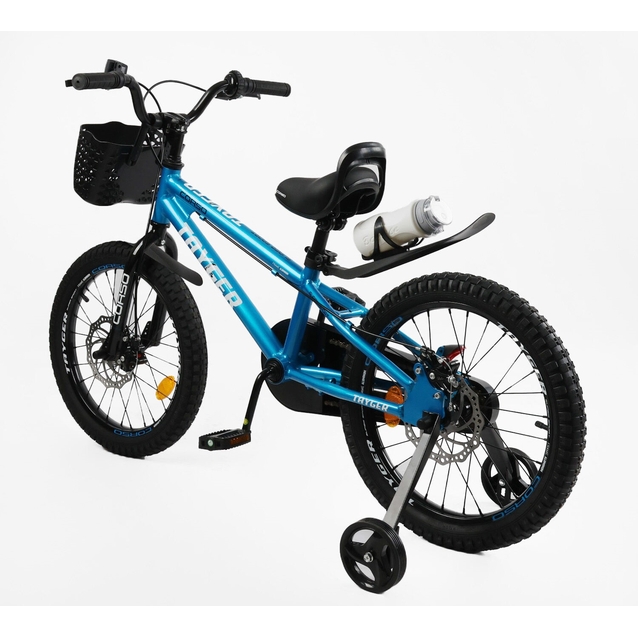 Дитячий велосипед 18 AL Corso «TAYGER»  TG-90411 алюмінієва рама, дискові гальма, синій фото westvelo.com