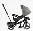 Дитячий велосипед 3-кол з батьківською ручкою, з даш, PU BestTrike «MARCO» 9155/318-82 чорно-сірий, поворотне сидіння, складне кермо, кошик, телескопічна ручка, фара музична фото westvelo.com