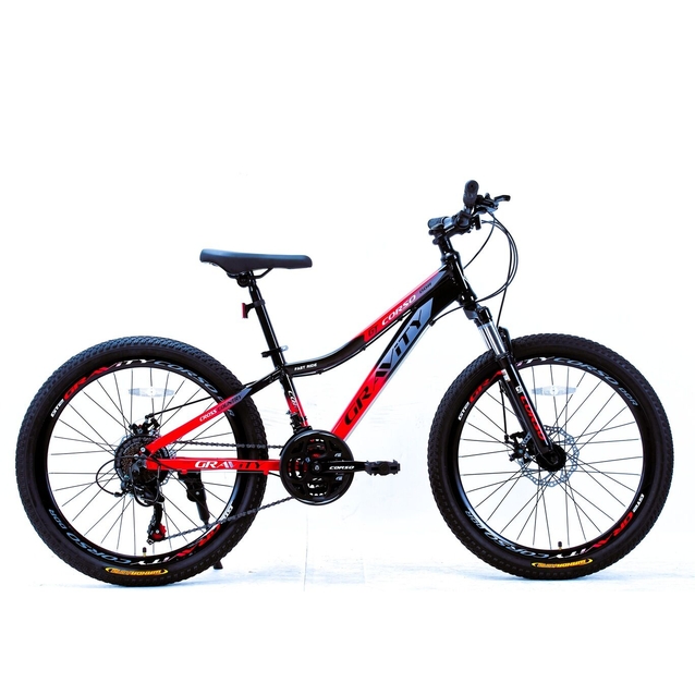 Велосипед 24 AL Corso «GRAVITY» GR-24421 алюміній 12", (к-т SHIMANO) чорно-червоний фото westvelo.com