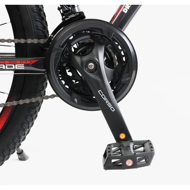Велосипед 26 AL Corso «BLADE» BD-26188 алюміній 13", (к-т SHIMANO) чорно-червоний фото westvelo.com